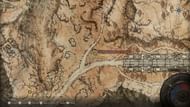 Location of Amber Starlight Shard as marked by Tarnished's position relative to Altus Highway Junction (Image via FromSoftware/YouTube-Ventus SGN Plays)